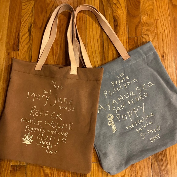 NWOT Stoned Immaculate X Jenean Jenean embroidered Dime Bag Tote - Picture 13 of 15